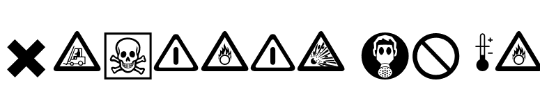 Warning LH Pi font preview