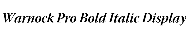 Warnock Pro Bold Italic Display font preview