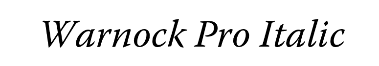 Warnock Pro Italic font preview
