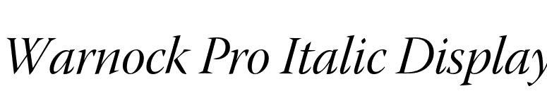 Warnock Pro Italic Display font preview