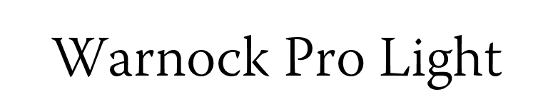 Warnock Pro Light font preview