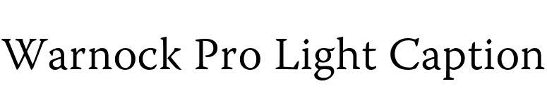 Warnock Pro Light Caption font preview