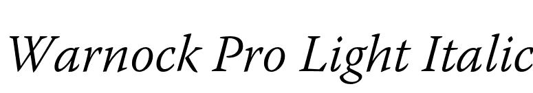 Warnock Pro Light Italic font preview