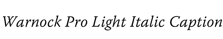Warnock Pro Light Italic Caption font preview