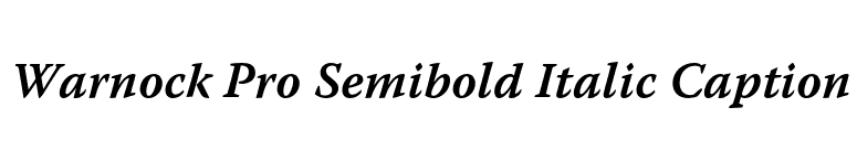Warnock Pro Semibold Italic Caption font preview