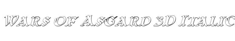 Wars of Asgard 3D Italic font preview
