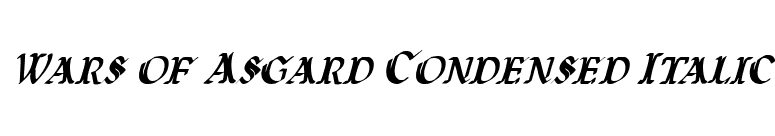 Wars of Asgard Condensed Italic font preview