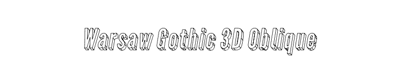 Warsaw Gothic 3D Oblique font preview