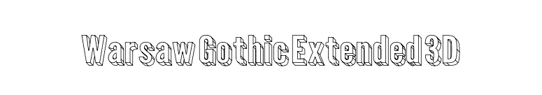 Warsaw Gothic Extended 3D font preview