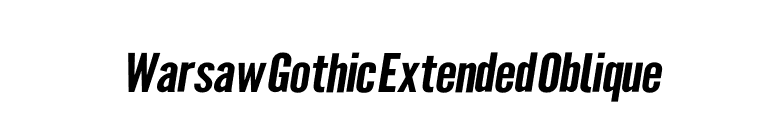 Warsaw Gothic Extended Oblique font preview