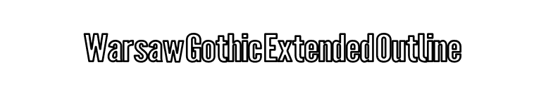 Warsaw Gothic Extended Outline font preview