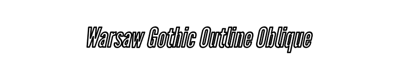 Warsaw Gothic Outline Oblique font preview
