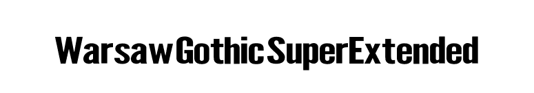 Warsaw Gothic SuperExtended font preview