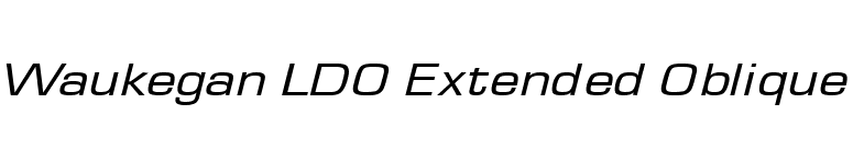 Waukegan LDO Extended Oblique font preview