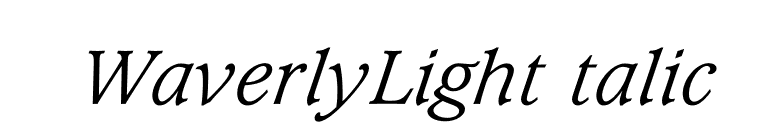 WaverlyLightItalic font preview