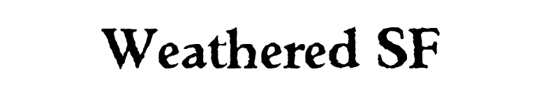 Weathered SF font preview