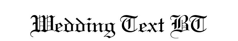 Wedding Text BT font preview
