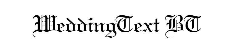 WeddingText BT font preview