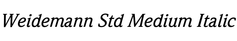 Weidemann Std Medium Italic font preview