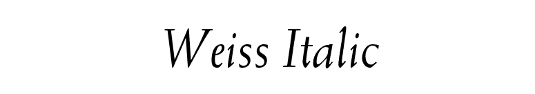 Weiss Italic font preview