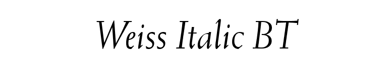 Weiss Italic BT font preview