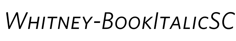 Whitney-BookItalicSC font preview