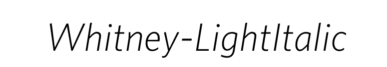 Whitney-LightItalic font preview