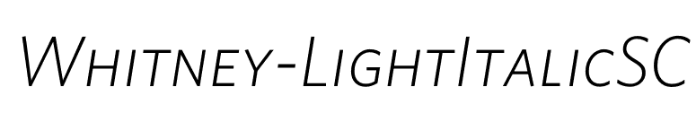 Whitney-LightItalicSC font preview
