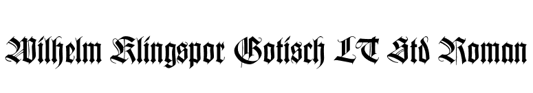 Wilhelm Klingspor Gotisch LT Std Roman font preview