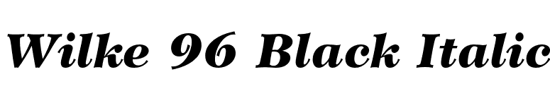 Wilke 96 Black Italic font preview