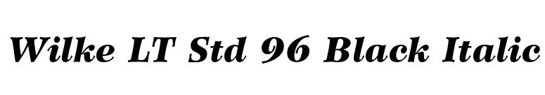 Wilke LT Std 96 Black Italic font preview