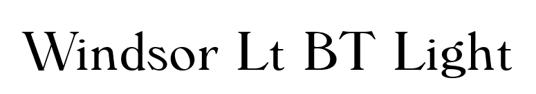Windsor Lt BT Light font preview