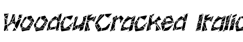 WoodcutCracked Italic font preview