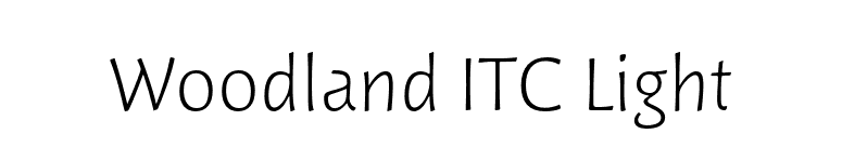 Woodland ITC Light font preview