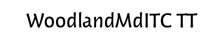WoodlandMdITC TT font preview