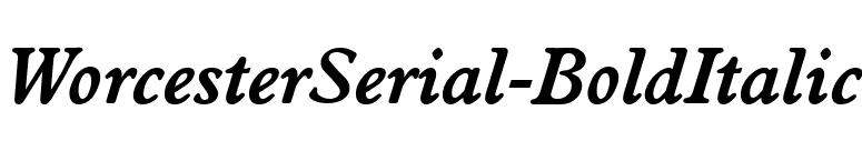 WorcesterSerial-BoldItalic font preview