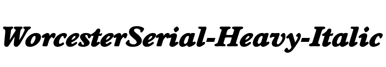 WorcesterSerial-Heavy-Italic font preview
