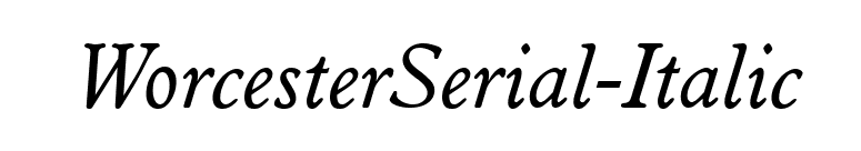 WorcesterSerial-Italic font preview