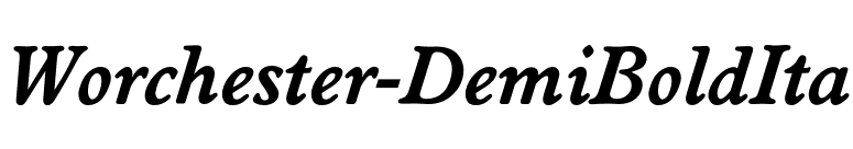 Worchester-DemiBoldIta font preview