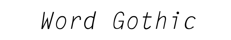 Word Gothic font preview