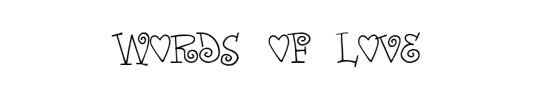 Words of love font preview