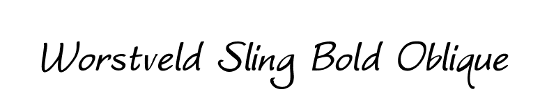 Worstveld Sling Bold Oblique font preview