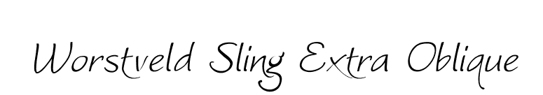 Worstveld Sling Extra Oblique font preview