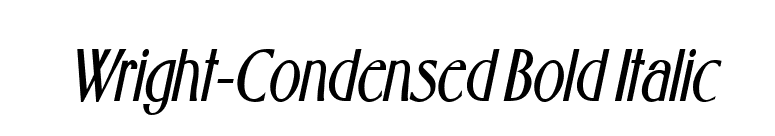Wright-Condensed Bold Italic font preview