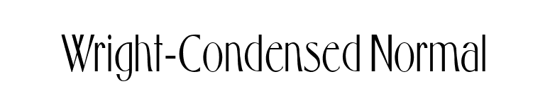 Wright-Condensed Normal font preview