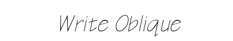 Write Oblique font preview