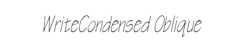 WriteCondensed Oblique font preview