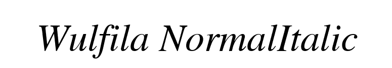 Wulfila NormalItalic font preview