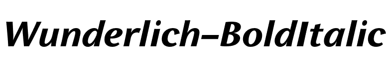 Wunderlich-BoldItalic font preview
