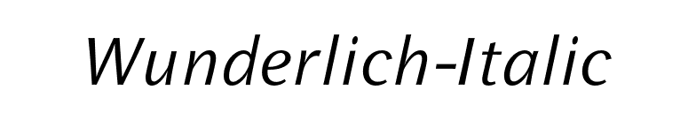 Wunderlich-Italic font preview